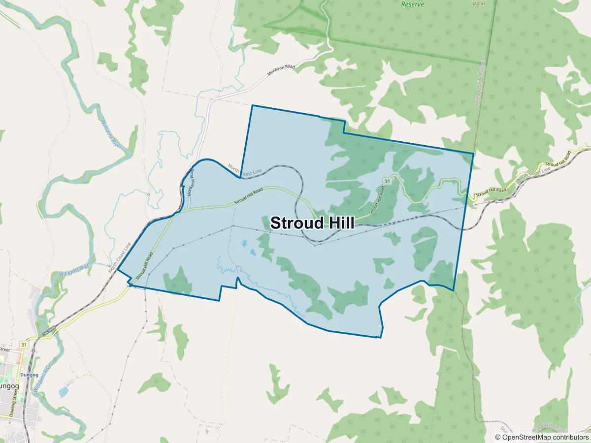 Map of Stroud Hill, NSW, Australia