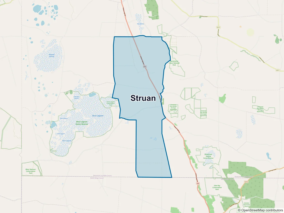 Map of Struan, SA, Australia