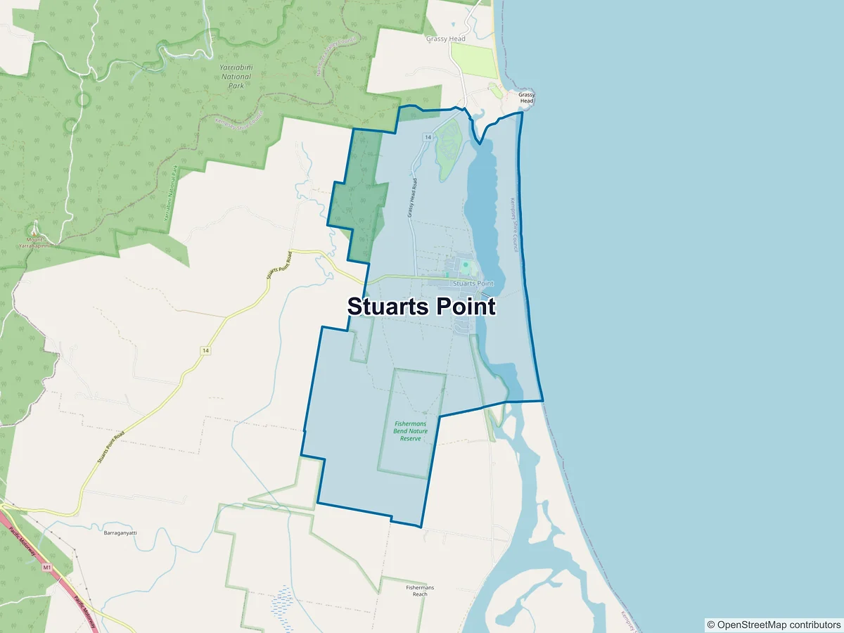 Map of Stuarts Point, NSW, Australia