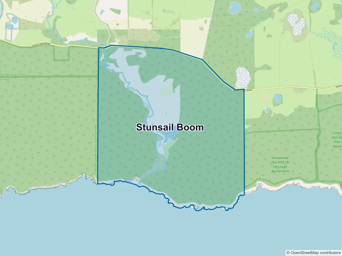 Map of Stun'Sail Boom, SA, Australia