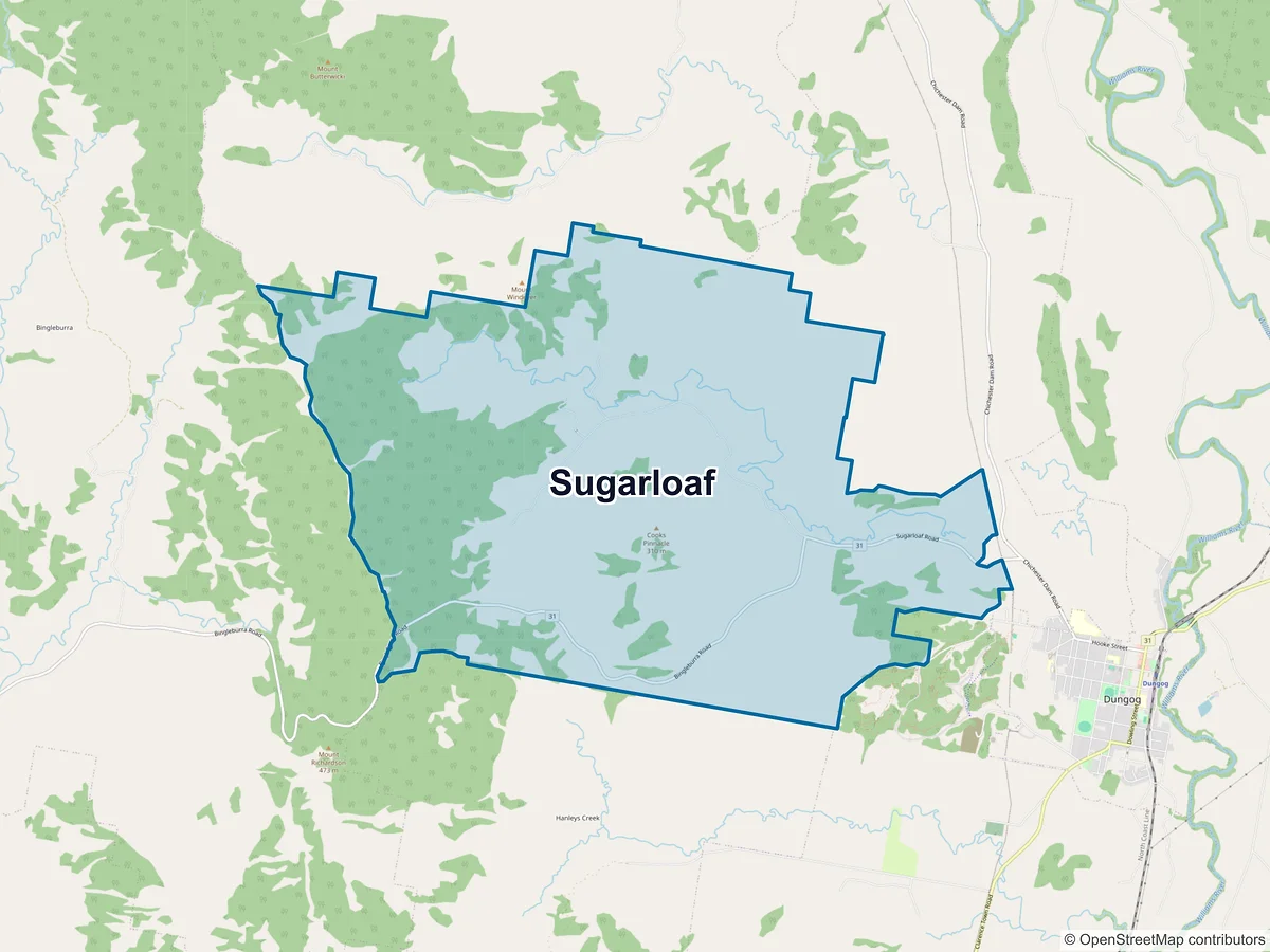 Map of Sugarloaf, NSW, Australia