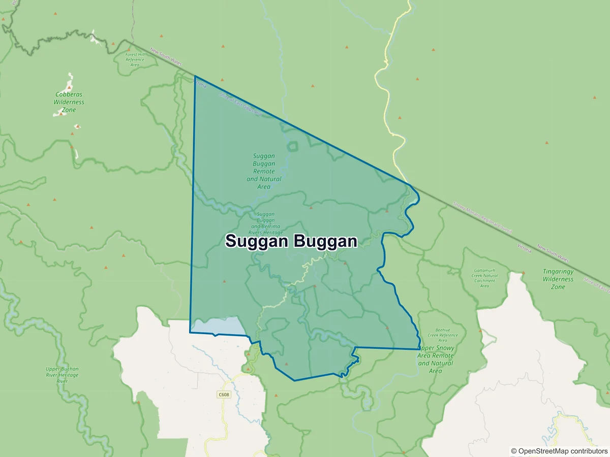 Map of Suggan Buggan, VIC, Australia