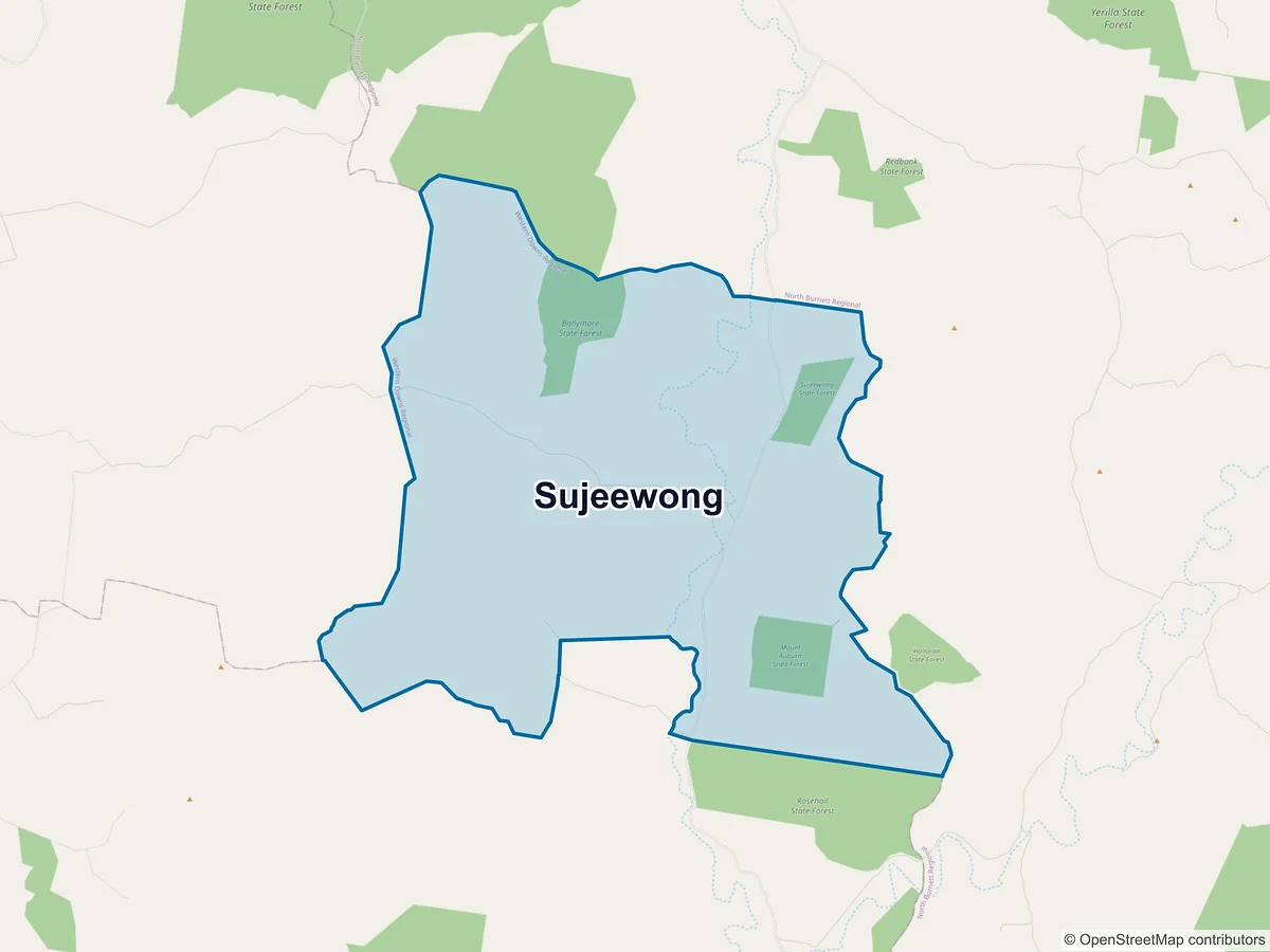 Map of Sujeewong, QLD, Australia