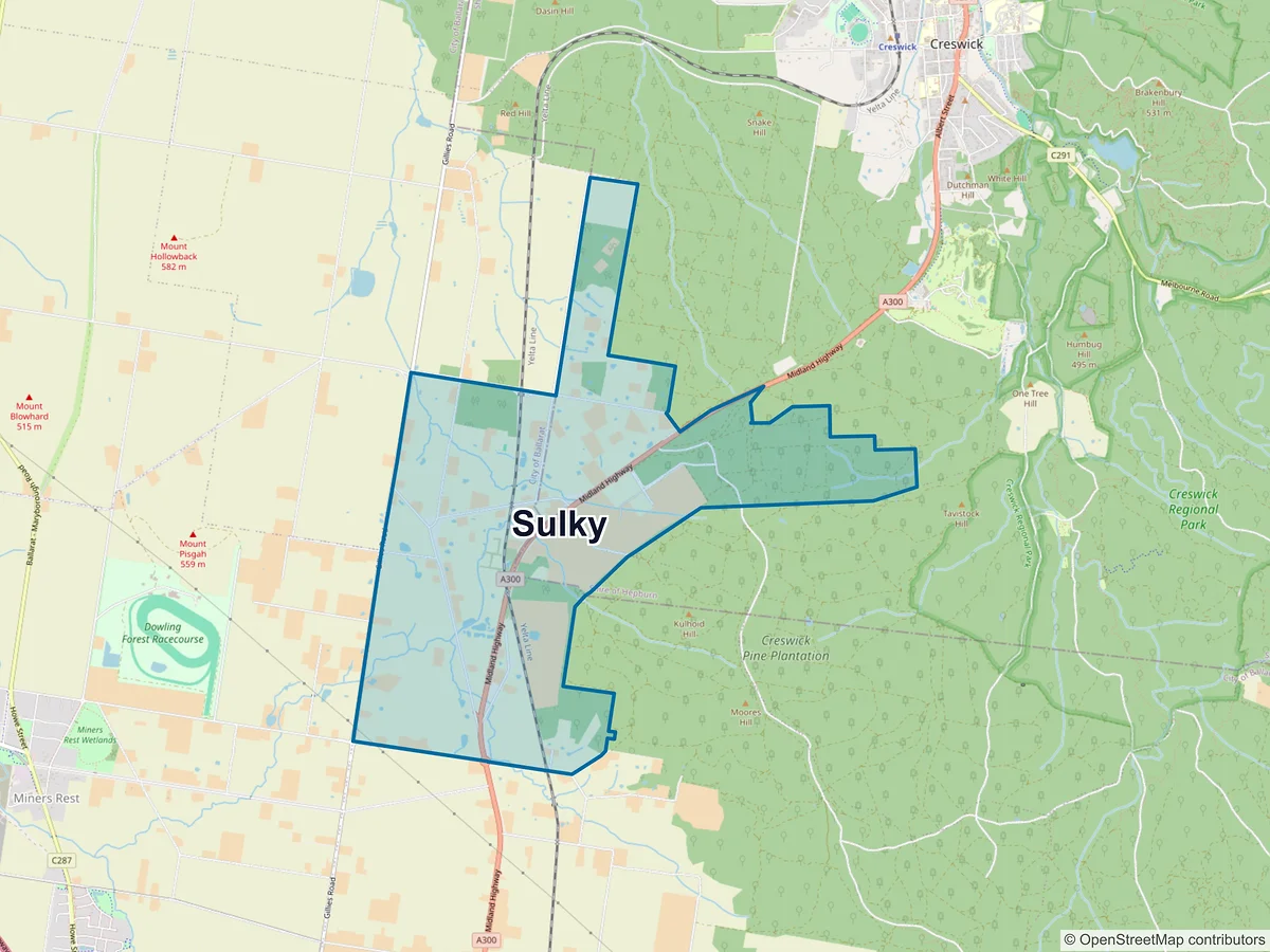 Map of Sulky, VIC, Australia
