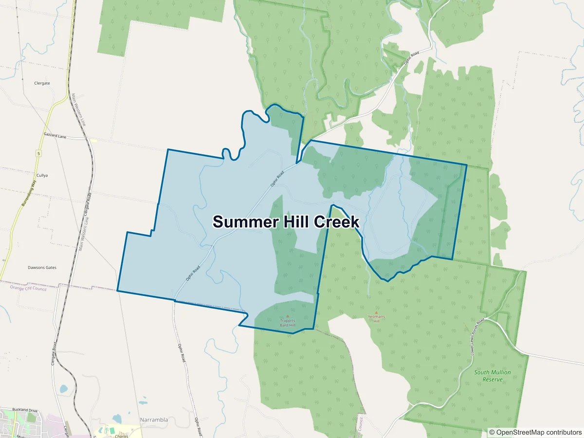 Map of Summer Hill Creek, NSW, Australia