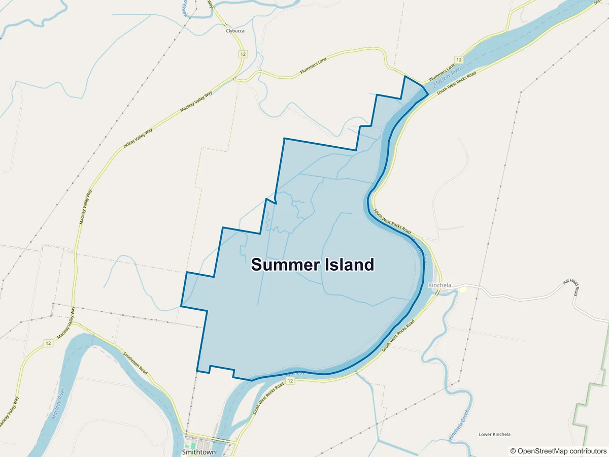 Map of Summer Island, NSW, Australia
