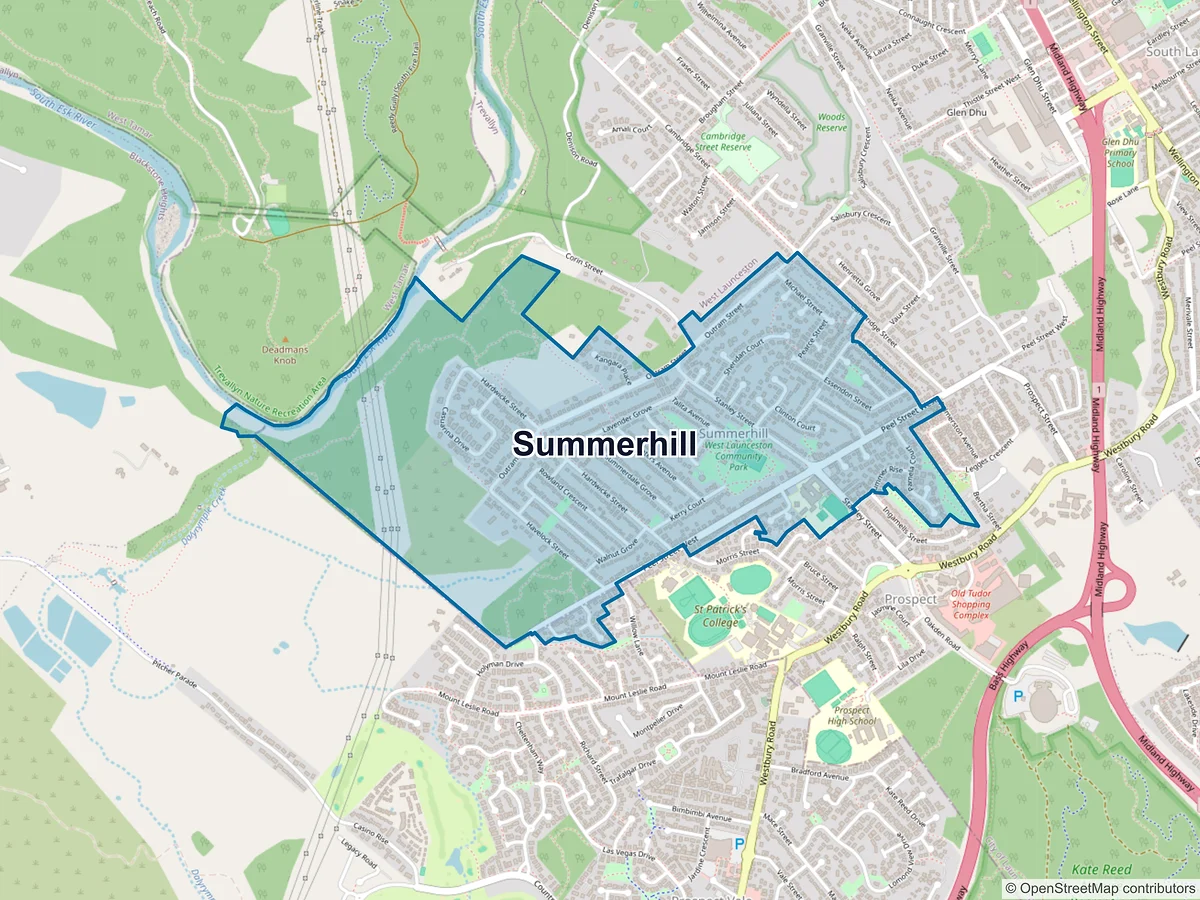 Map of Summerhill, TAS, Australia