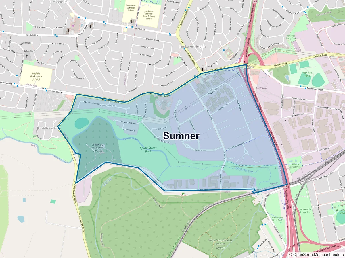 Map of Sumner, QLD, Australia
