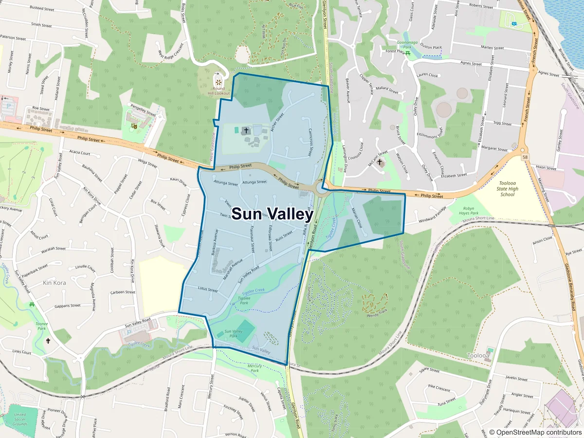 Map of Sun Valley, QLD, Australia