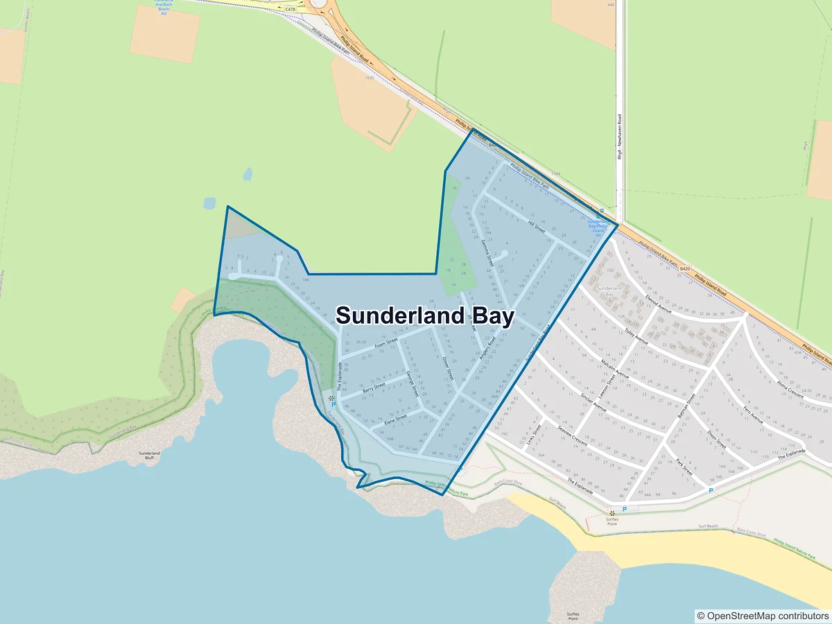 Map of Sunderland Bay, VIC, Australia