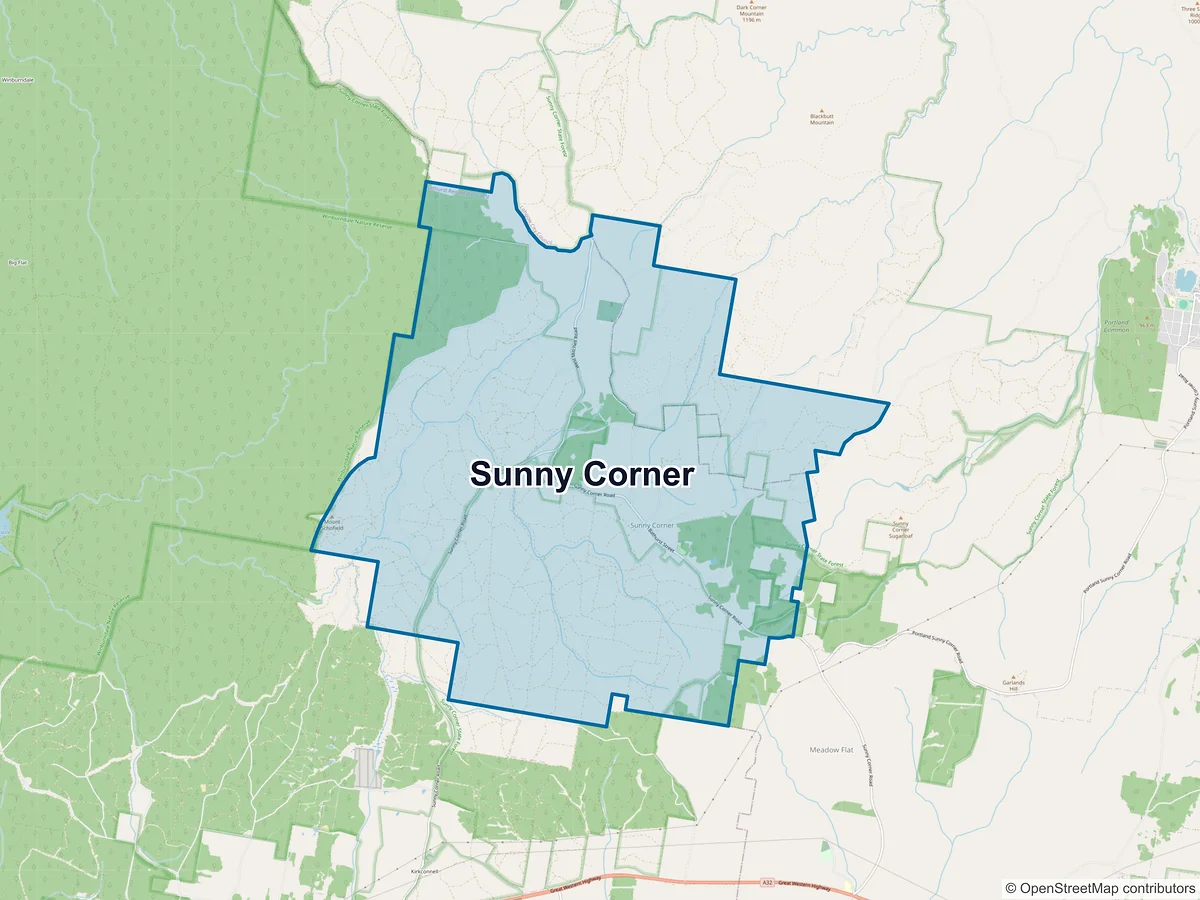 Map of Sunny Corner, NSW, Australia