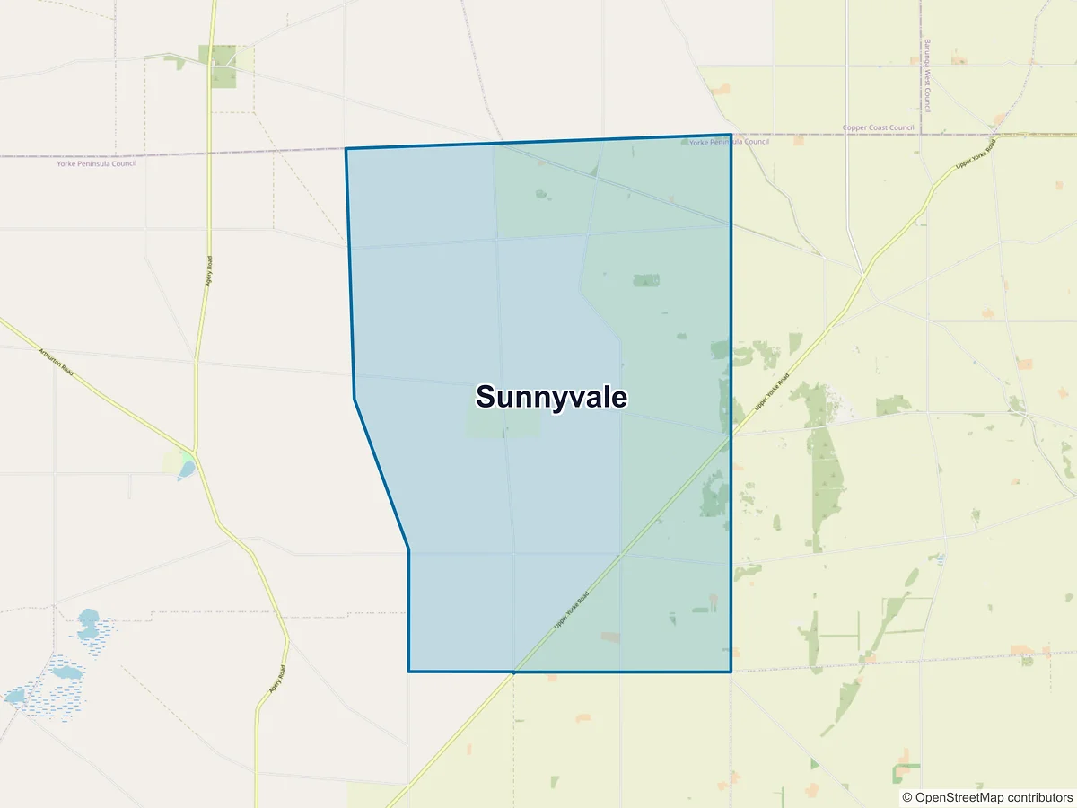 Map of Sunnyvale, SA, Australia