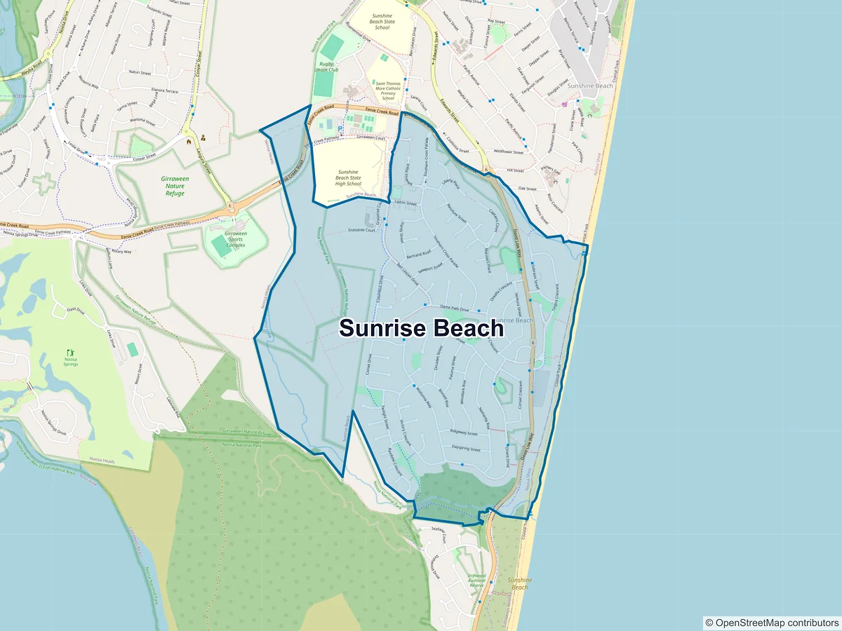 Map of Sunrise Beach, QLD, Australia
