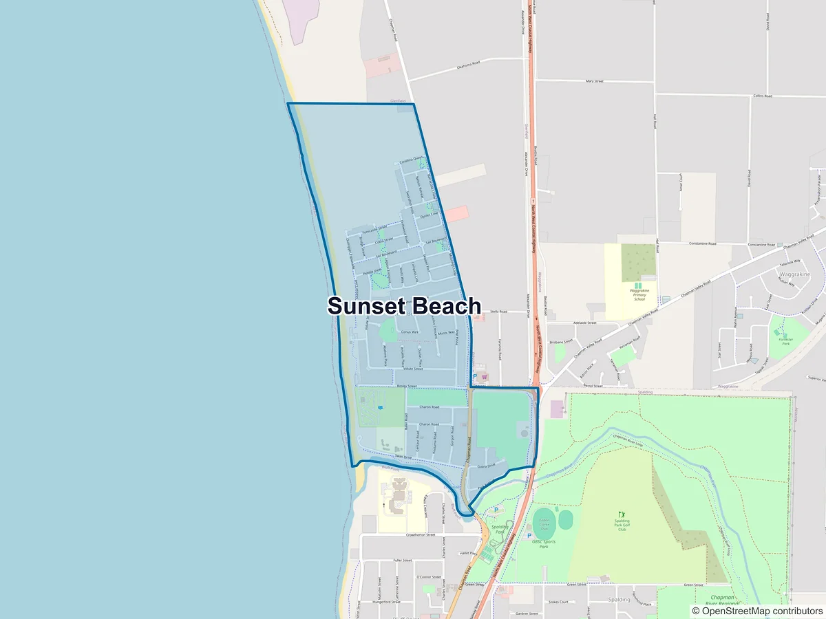 Map of Sunset Beach, WA, Australia
