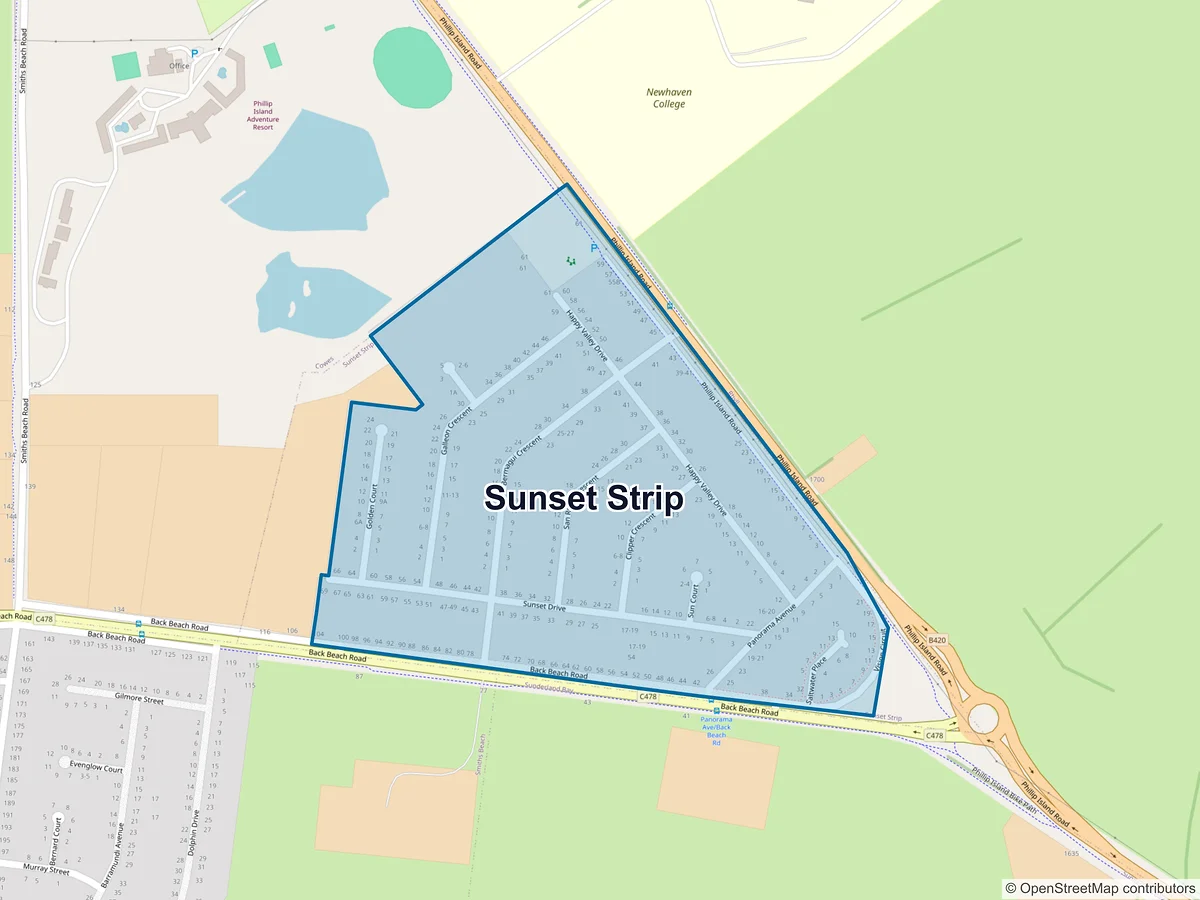 Map of Sunset Strip, VIC, Australia