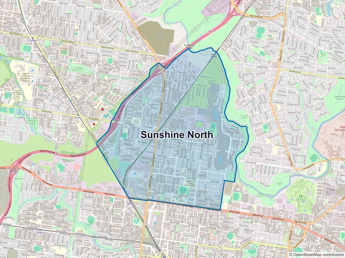 Map of Sunshine North, VIC, Australia