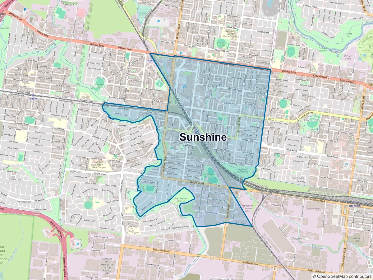 Map of Sunshine, VIC, Australia