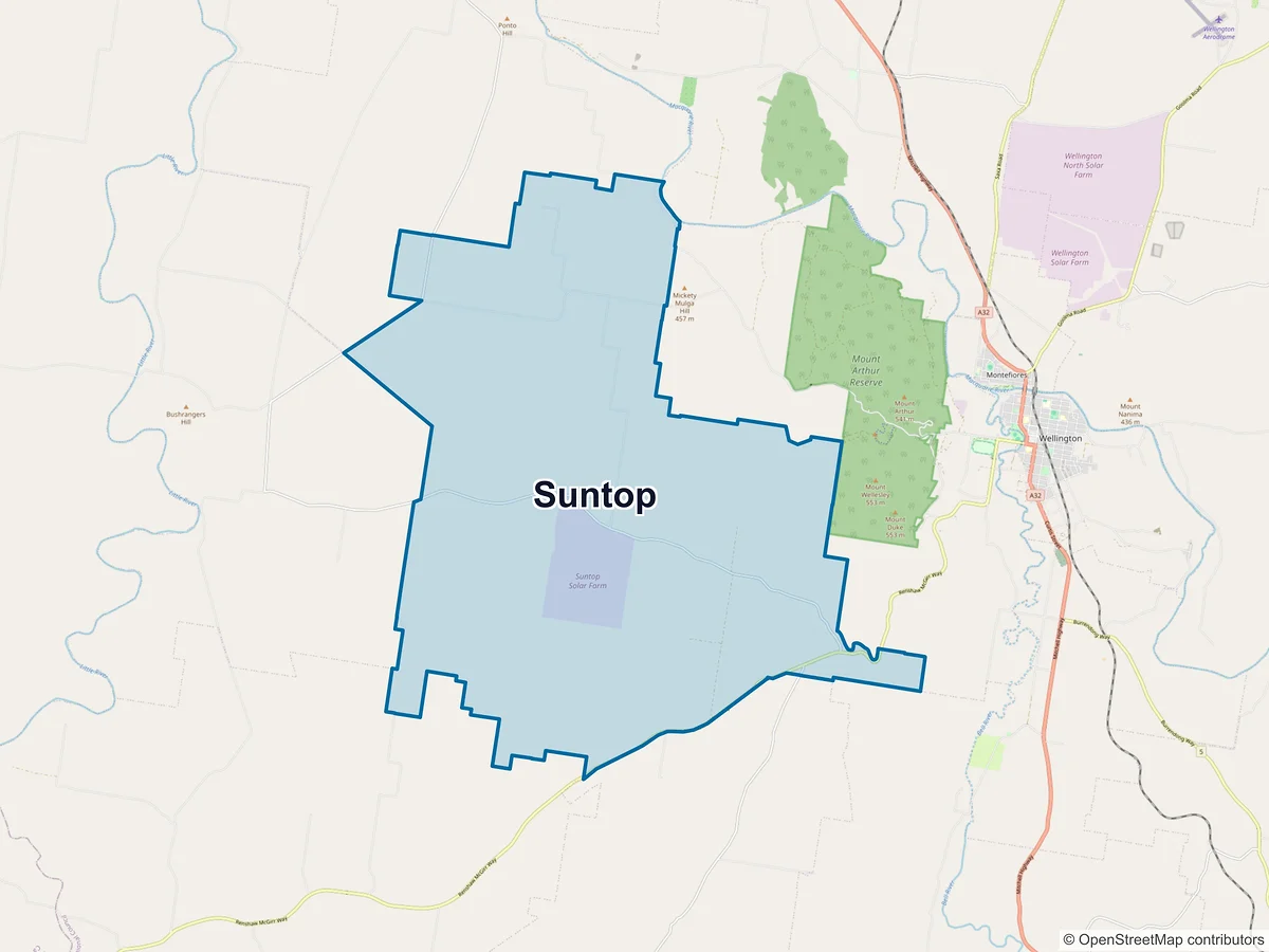 Map of Suntop, NSW, Australia