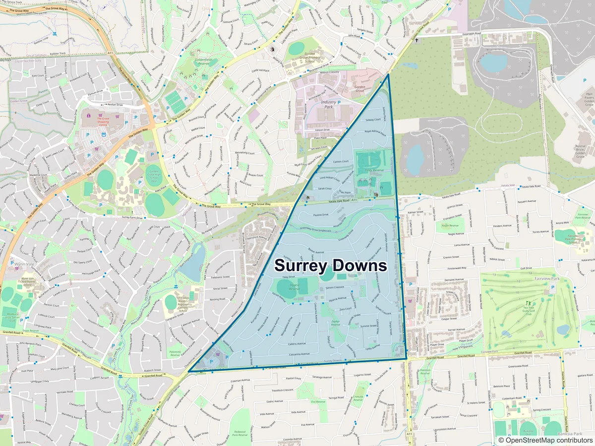 Map of Surrey Downs, SA, Australia