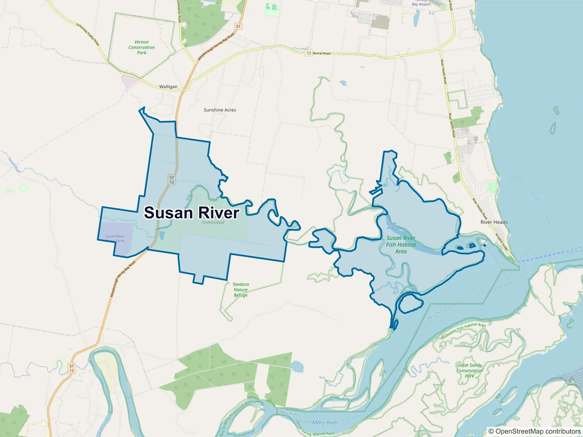 Map of Susan River, QLD, Australia