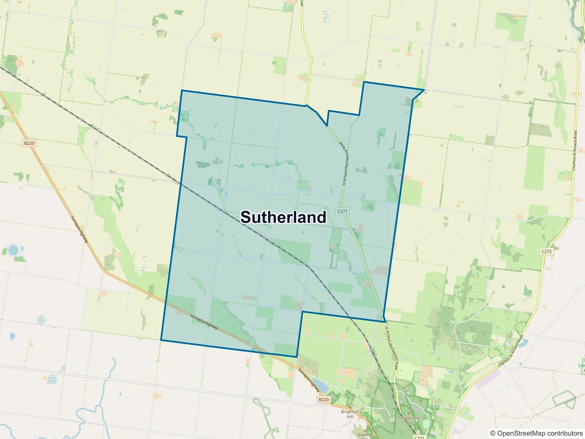 Map of Sutherland, VIC, Australia