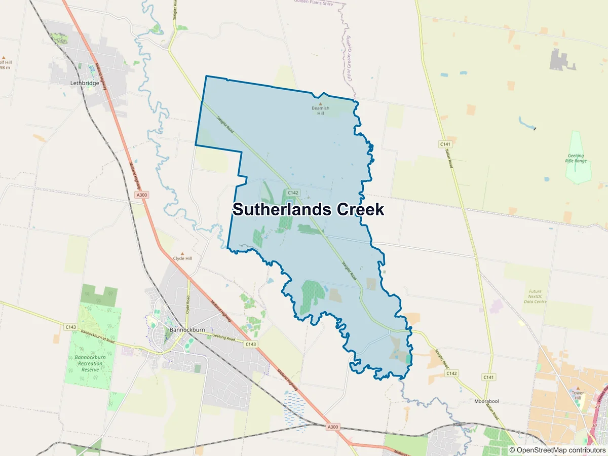 Map of Sutherlands Creek, VIC, Australia