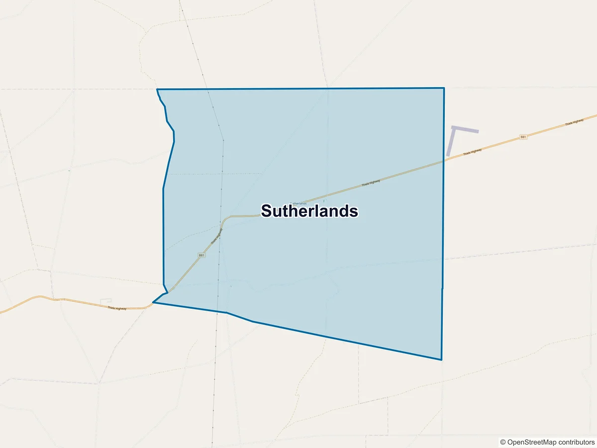 Map of Sutherlands, SA, Australia