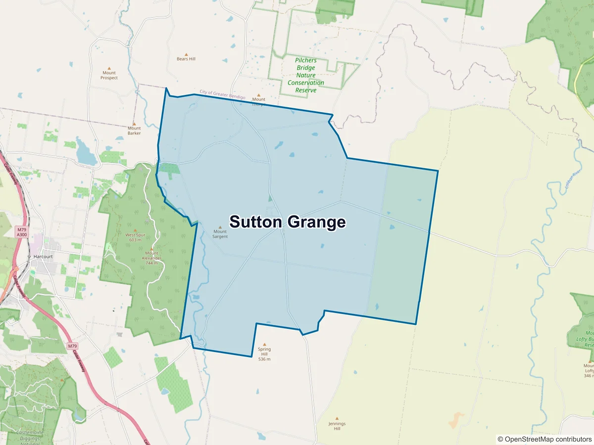 Map of Sutton Grange, VIC, Australia