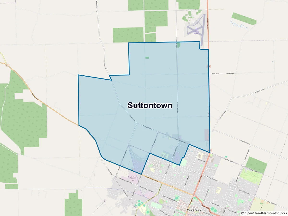 Map of Suttontown, SA, Australia