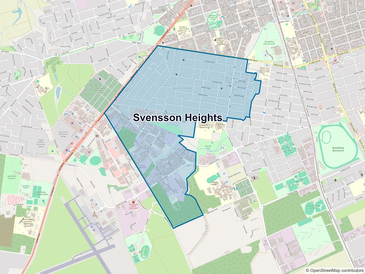 Map of Svensson Heights, QLD, Australia