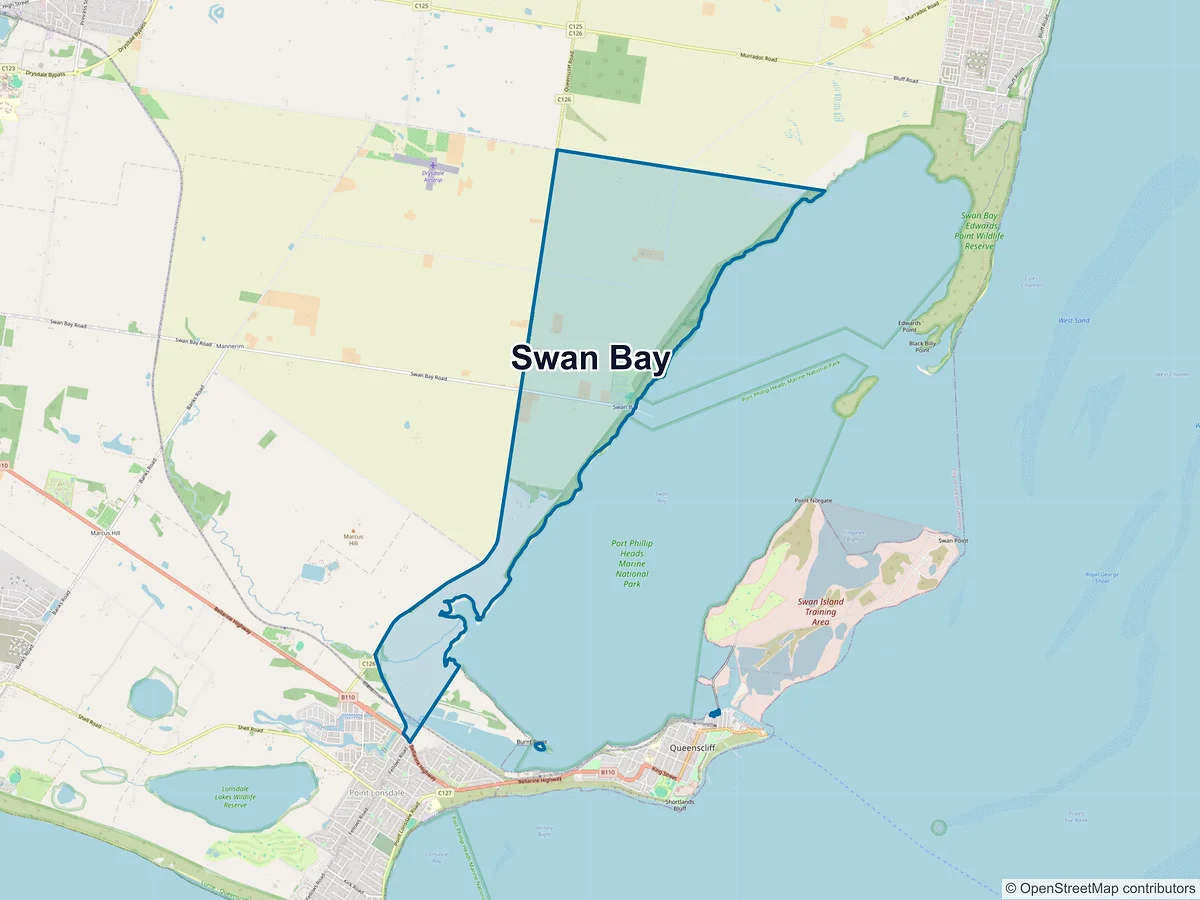 Map of Swan Bay, VIC, Australia