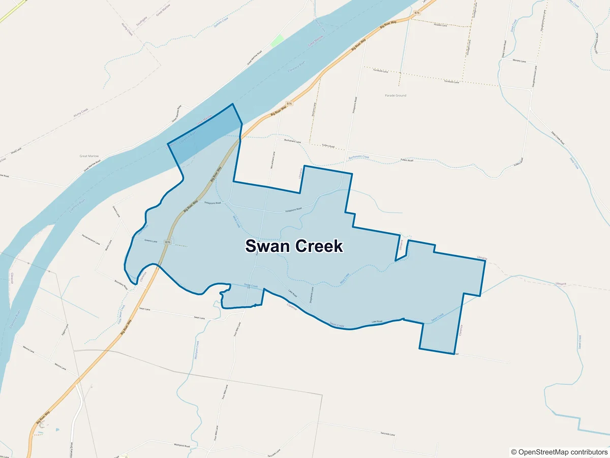 Map of Swan Creek, NSW, Australia