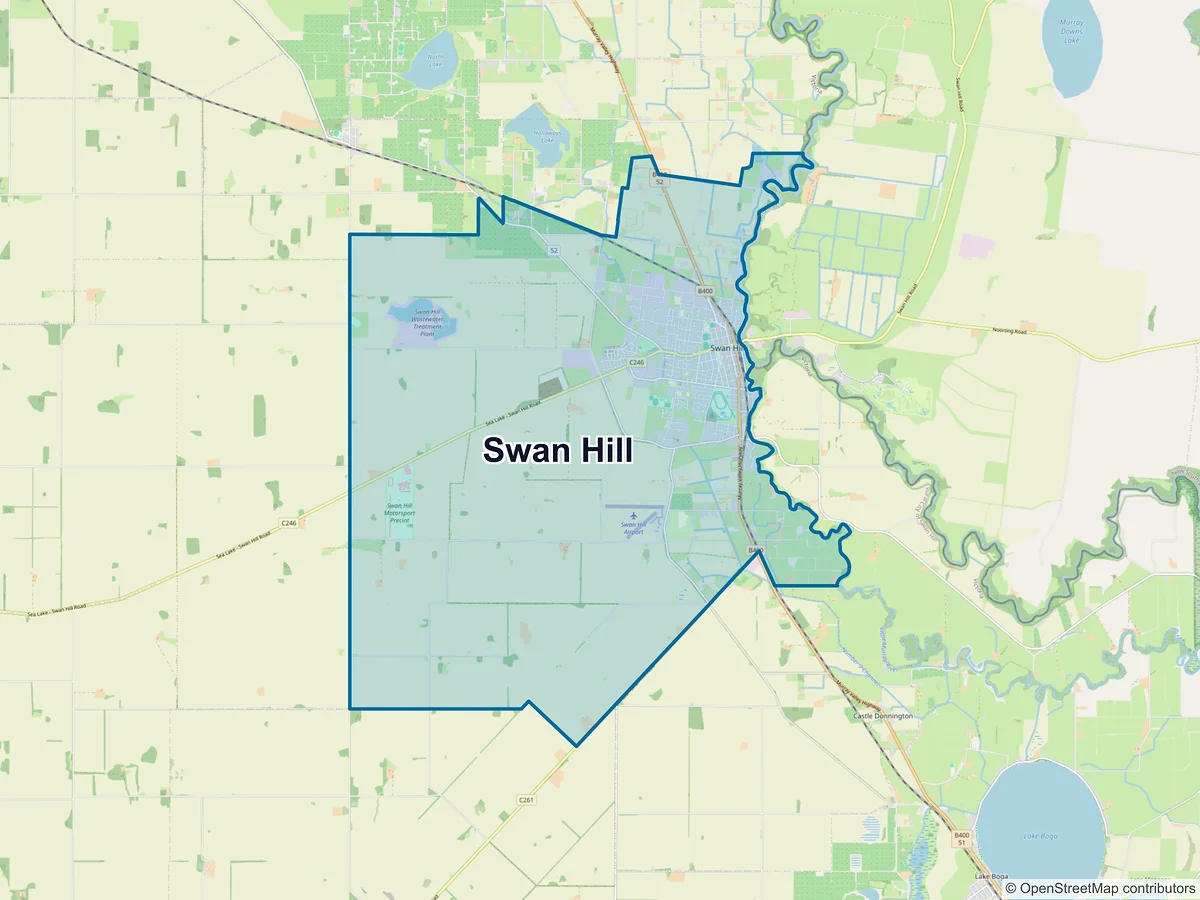 Map of Swan Hill, VIC, Australia
