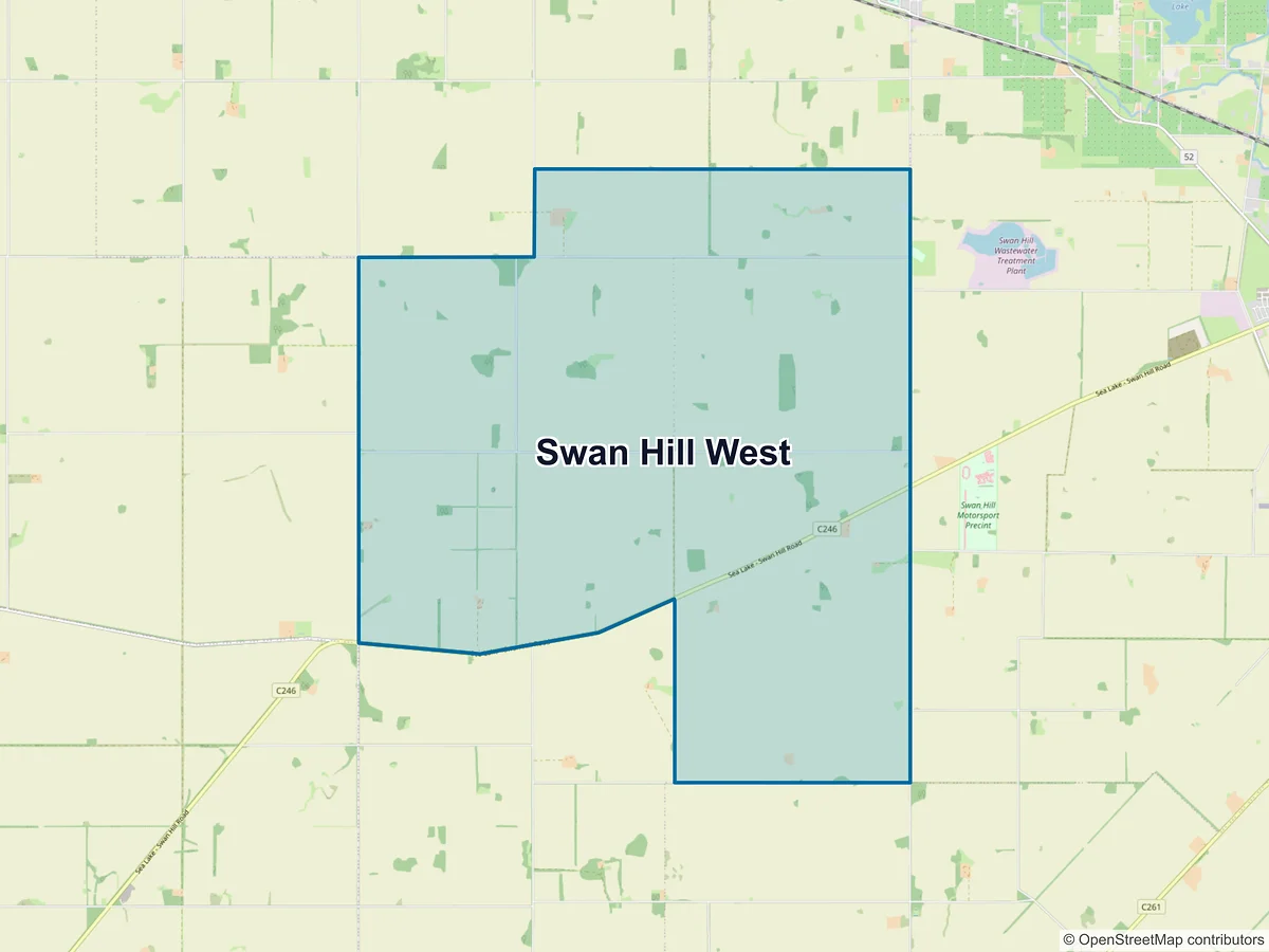 Map of Swan Hill West, VIC, Australia