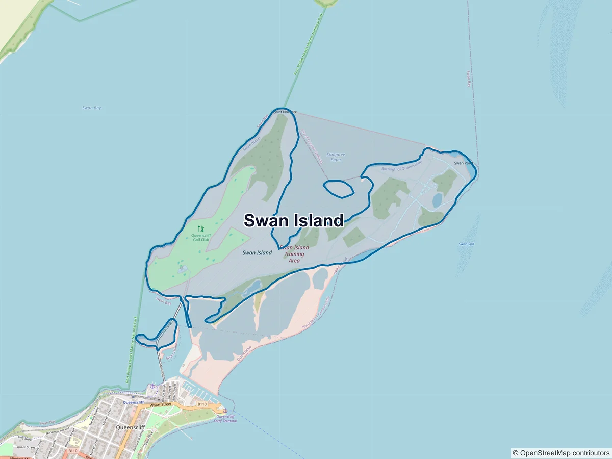 Map of Swan Island, VIC, Australia