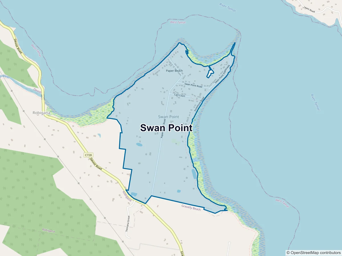 Map of Swan Point, TAS, Australia