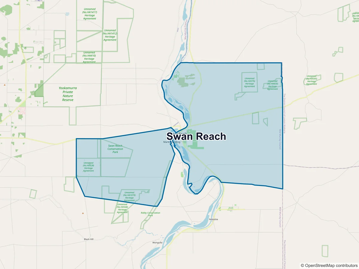 Map of Swan Reach, SA, Australia