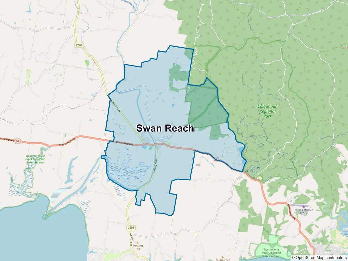 Map of Swan Reach, VIC, Australia