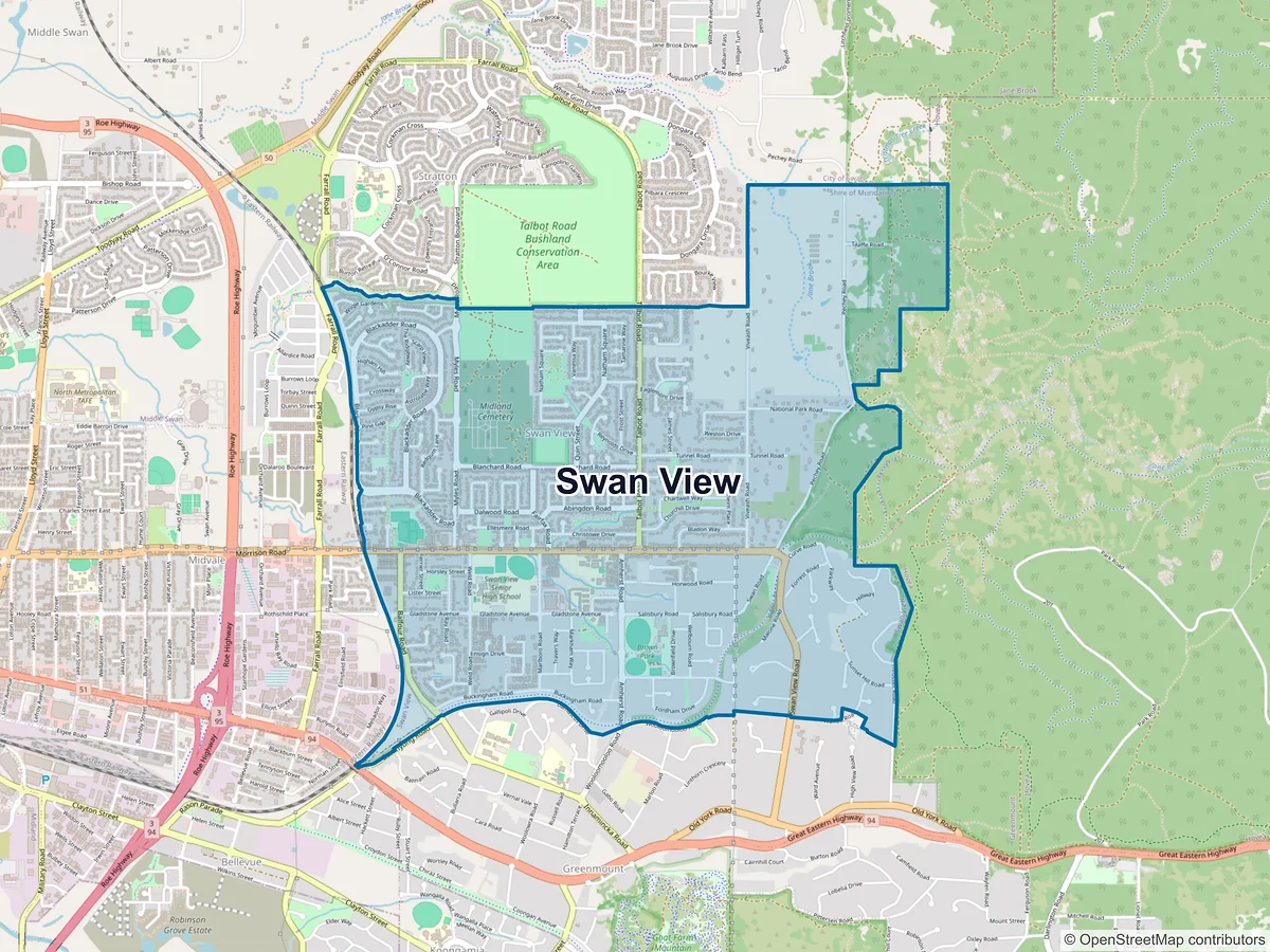 Map of Swan View, WA, Australia