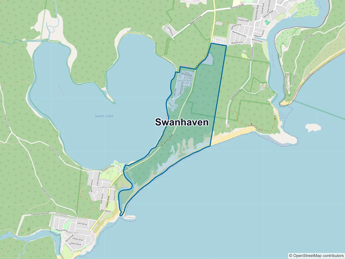 Map of Swanhaven, NSW, Australia