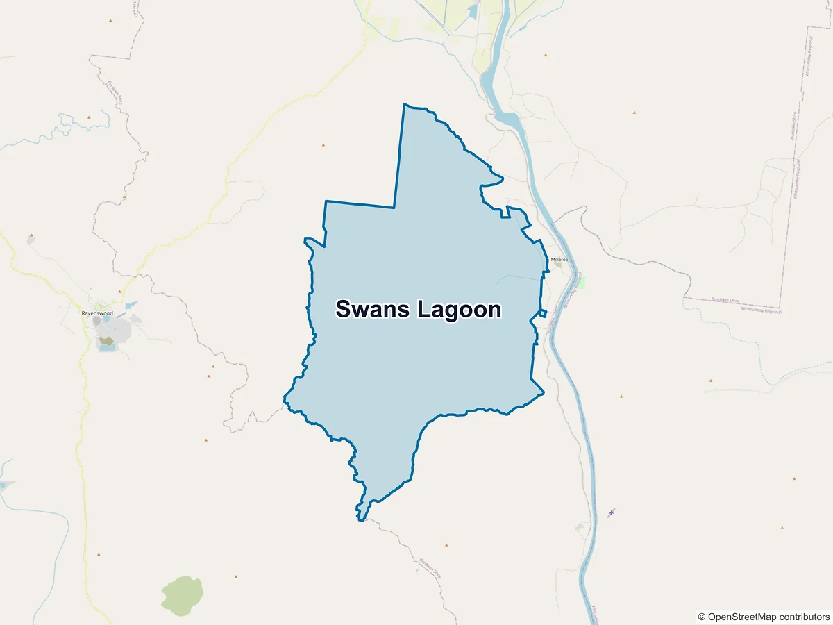 Map of Swans Lagoon, QLD, Australia