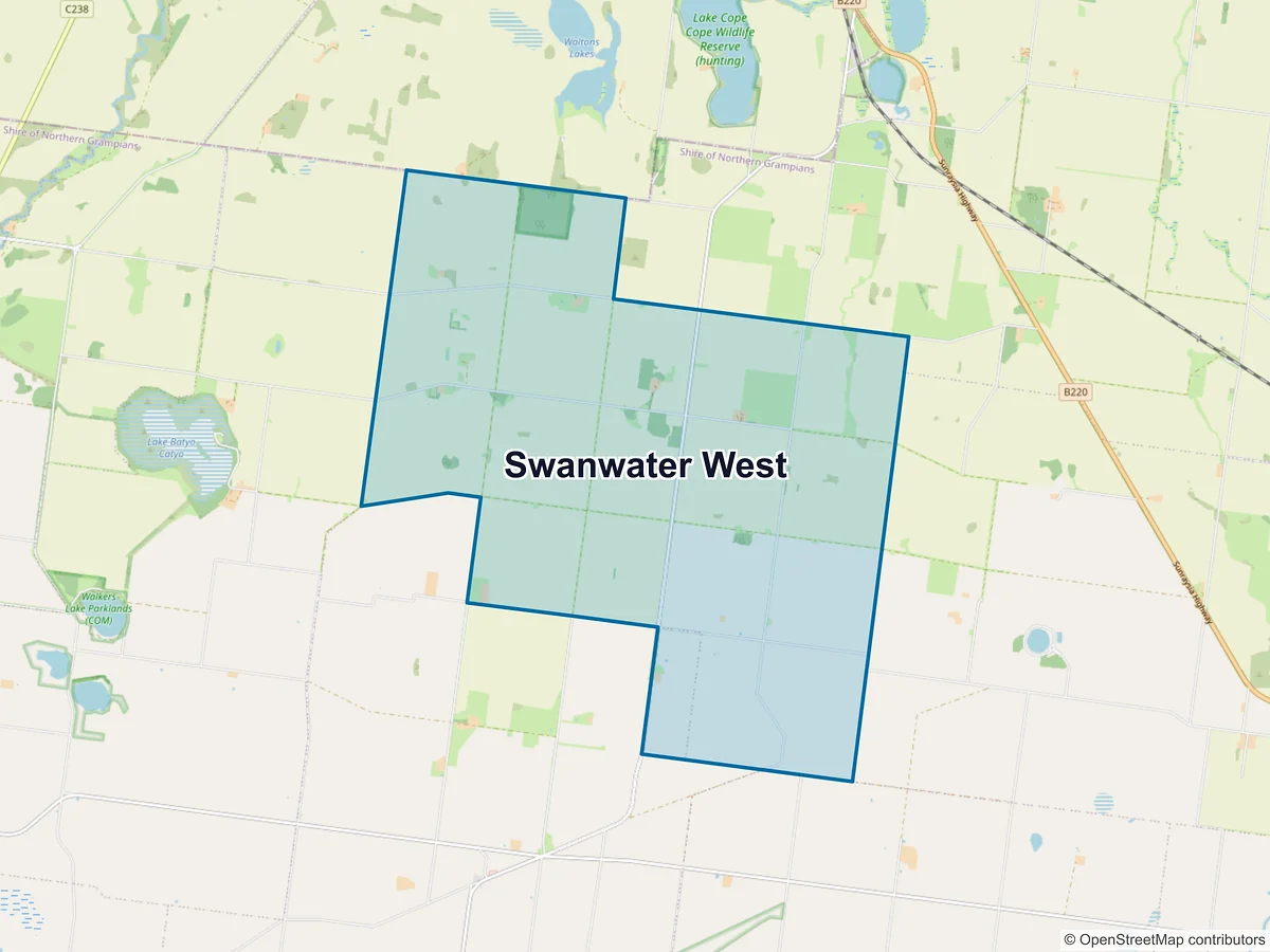 Map of Swanwater West, VIC, Australia