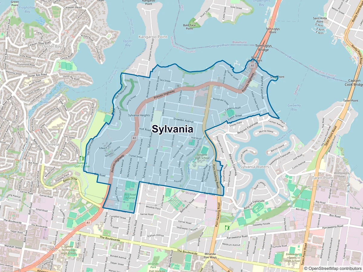 Map of Sylvania, NSW, Australia