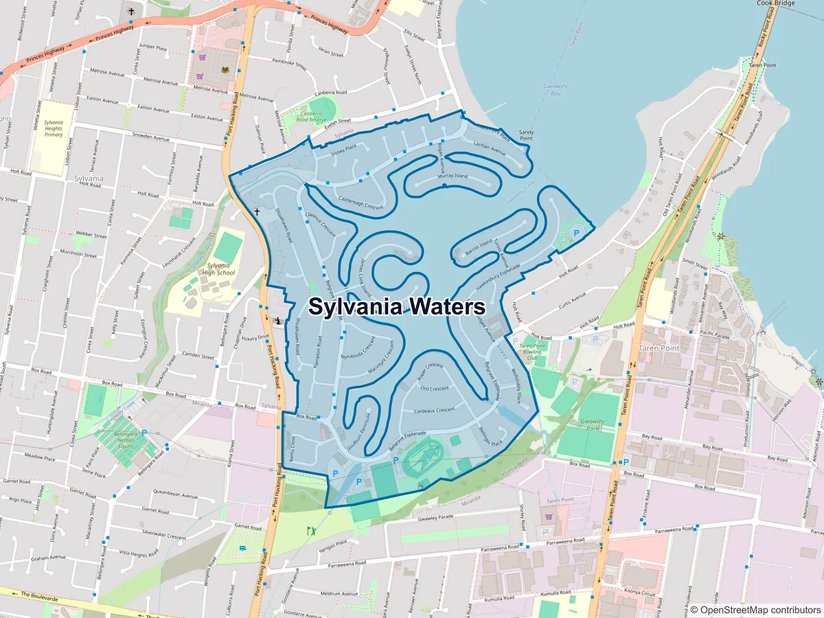 Map of Sylvania Waters, NSW, Australia