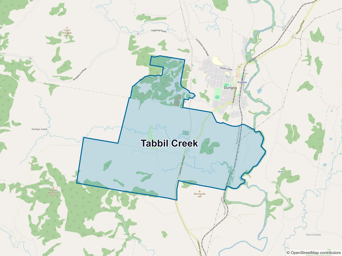 Map of Tabbil Creek, NSW, Australia