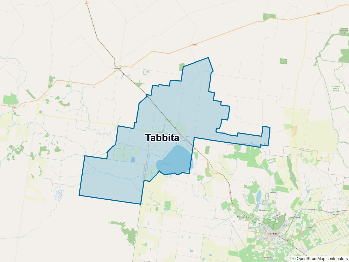 Map of Tabbita, NSW, Australia