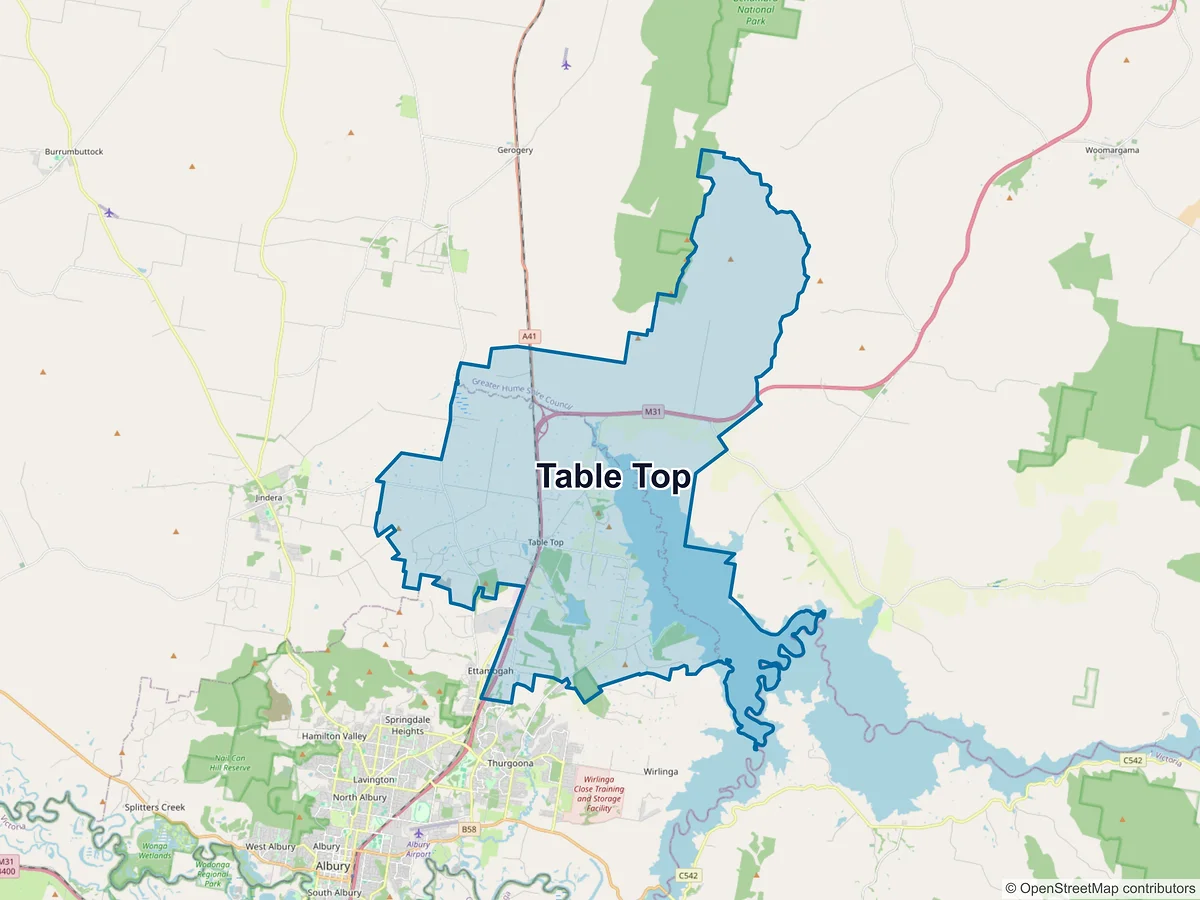 Map of Table Top, NSW, Australia