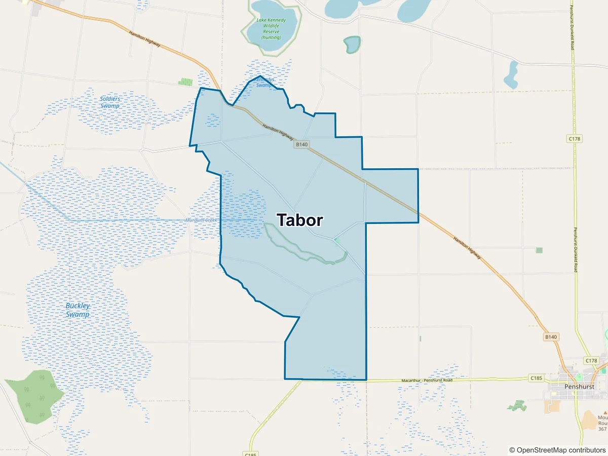 Map of Tabor, VIC, Australia