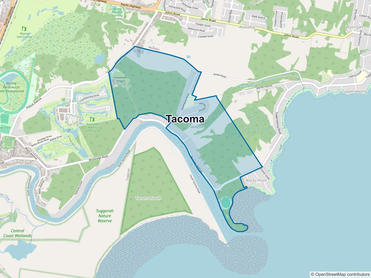 Map of Tacoma, NSW, Australia