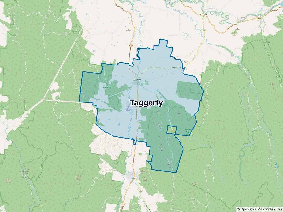 Map of Taggerty, VIC, Australia